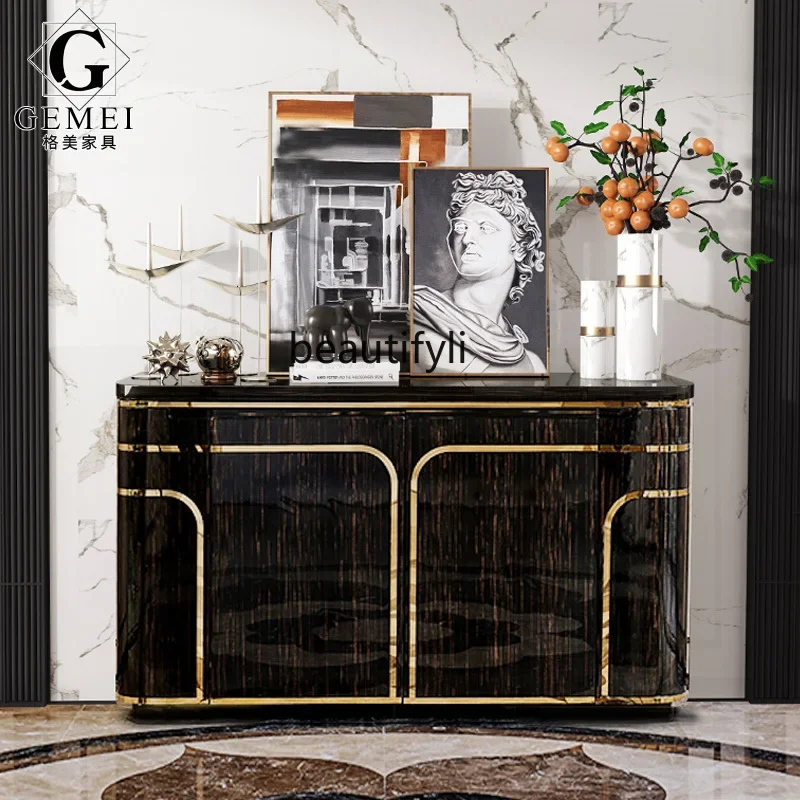 

a26 Light luxury, living room partition decorative cabinet, modern simple Hong Kong-style dining side cabinet, solid wood baking