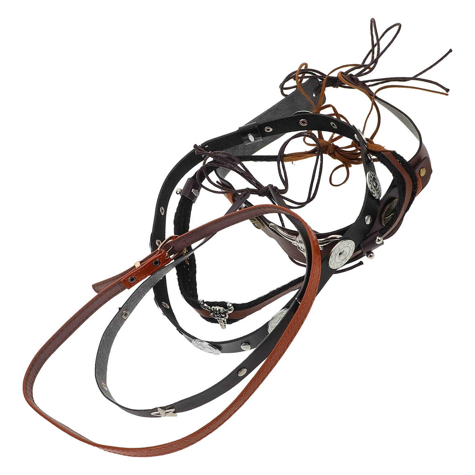 

5Pcs Vintage Ethnic Style Hat Bands Cowboy Hat Strap Adjustable Cord for Straw Fedoras Beach Caps Panamas Cow Headband Adult