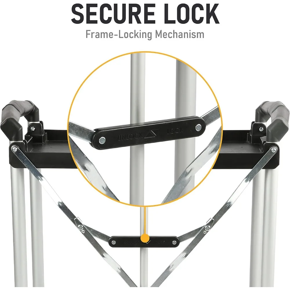 Olympia Tools 89-356 Folding Service Cart, Black, 50 lbs. Load Capacity per Shelf, 2-Tier Storage