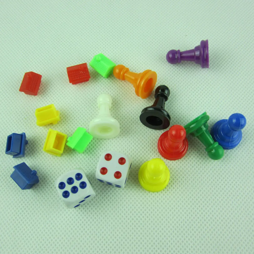 

64pcs Plastic Chessman Multicolor Board Replacement Chess Pieces For Kids Beginner Set Compatible