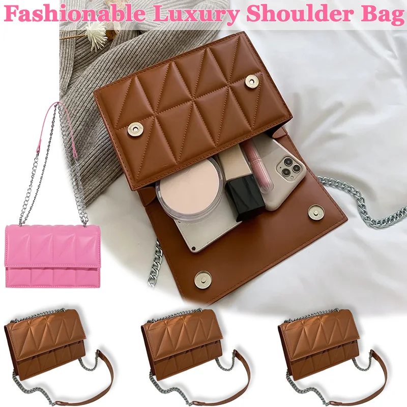 

2025 Fashion Trend Korean Version Crossbody Single Bag Small Square Bag with Chain Stylish Foreign-style Mini Bag for Women