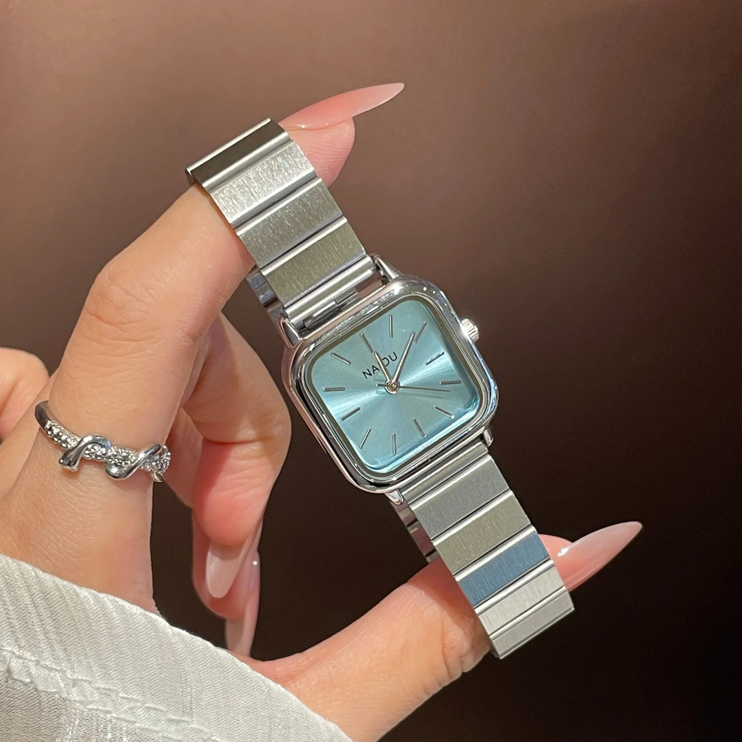 Silver Ladies Watches Simple Women Watch Female Student Bamboo Knot Steel Strap Quartz Wristwatch Montre Femme Gifts Clock