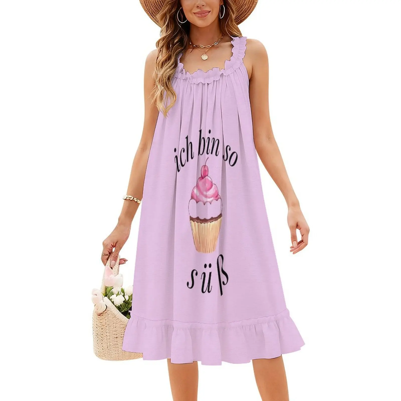 إيتش بن سو سو؟ فستان قصير على طراز Preppy للنساء على شكل حرف A فستان يوم كاجوال فضفاض مناسب Ich Bin So Sü؟ فروي أوسترن أنثى ألمانيا #4