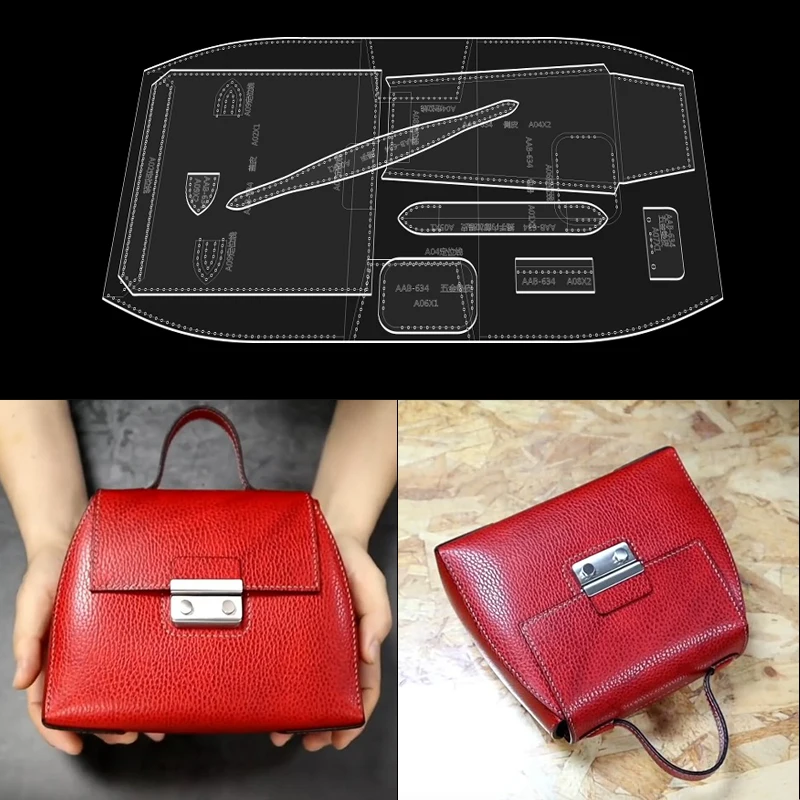 1 set Leather Craft Tools DIY Acrylic sewing pattern for handbag DIY handmade craft size 20*12*8cm