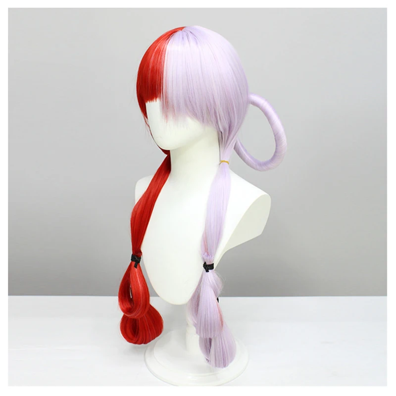 Anime FILM RED UTA Cosplay Perruque pour Femme, Cheveux Longs, Moitié Rouge et Violet, Cheveux Synthétiques, Halloween Party Perruques, 95cm