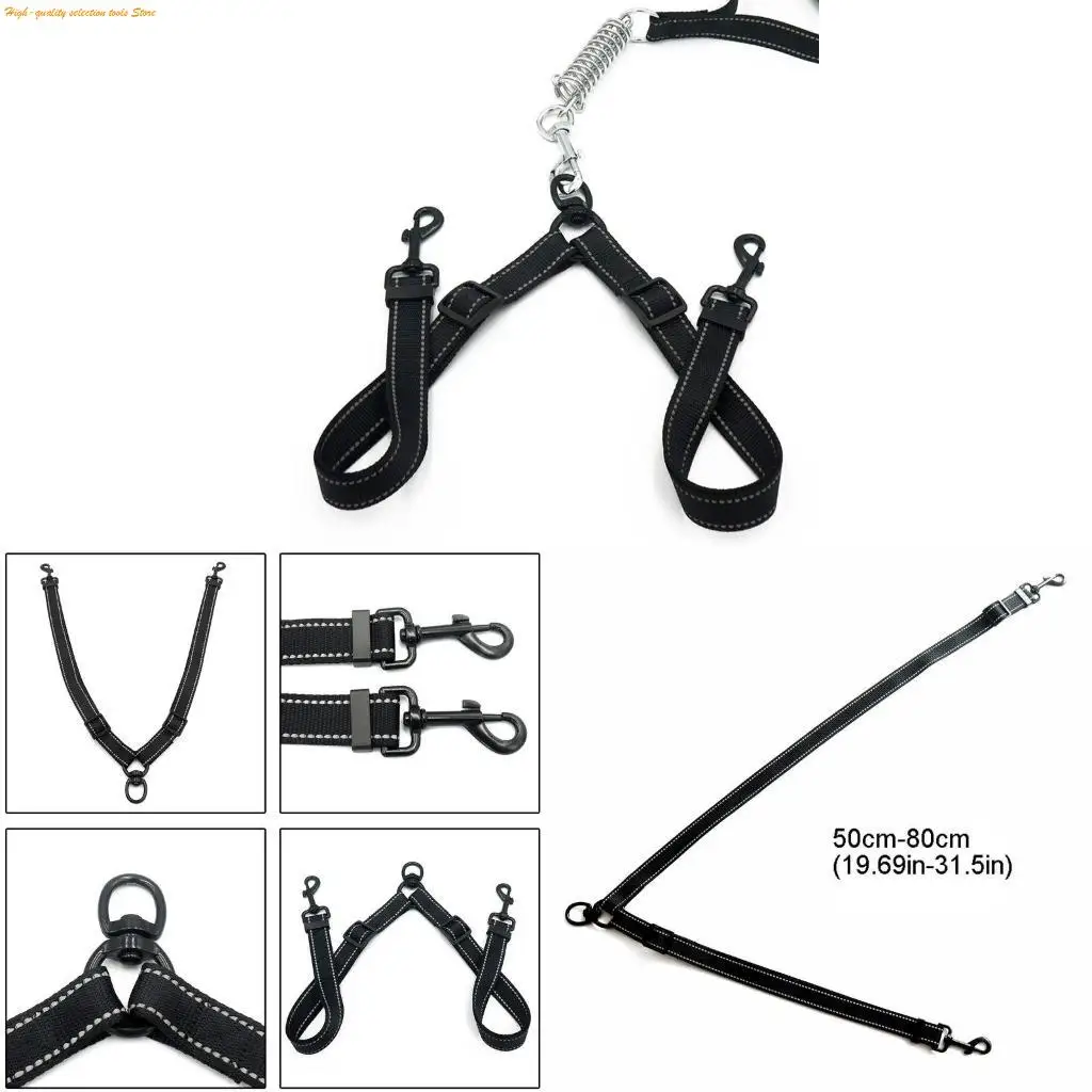 203F Double-Head Lockable Pet Leash for Walking Training Dog Leash Pet Walking Adjustable Leash Dog Splitter