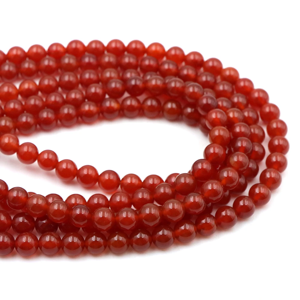 2/3/4/6/8/10/12/مم العقيق الأحمر الطبيعي الخرز الجولة فضفاض خرزة مباعدة لصنع المجوهرات لوازم DIY بها بنفسك الطاقة شفاء أساور هدية #3