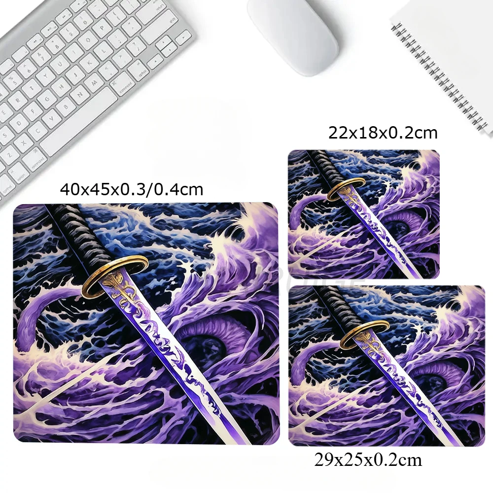 Samurai Sword Wave Mouse Pad Large Square Computer Office Game Table Mats Rubber Anti-slip Gaming Keyboard Mousepads Desk Pads