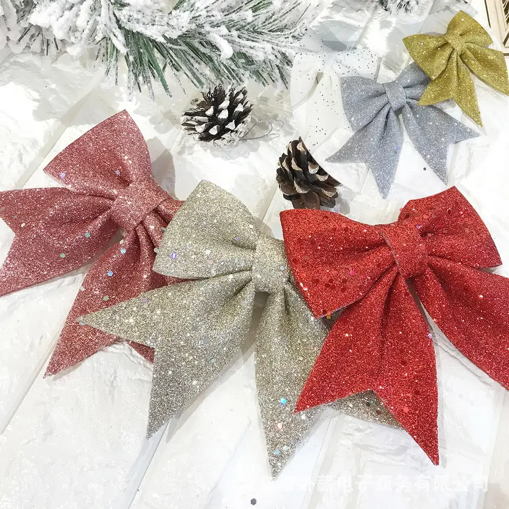 2Pc Large Bows Christmas Tree Bowknot Ornaments Gift Present  Holiday Indoor Outdoor Decorations  Party Xmas Decoration