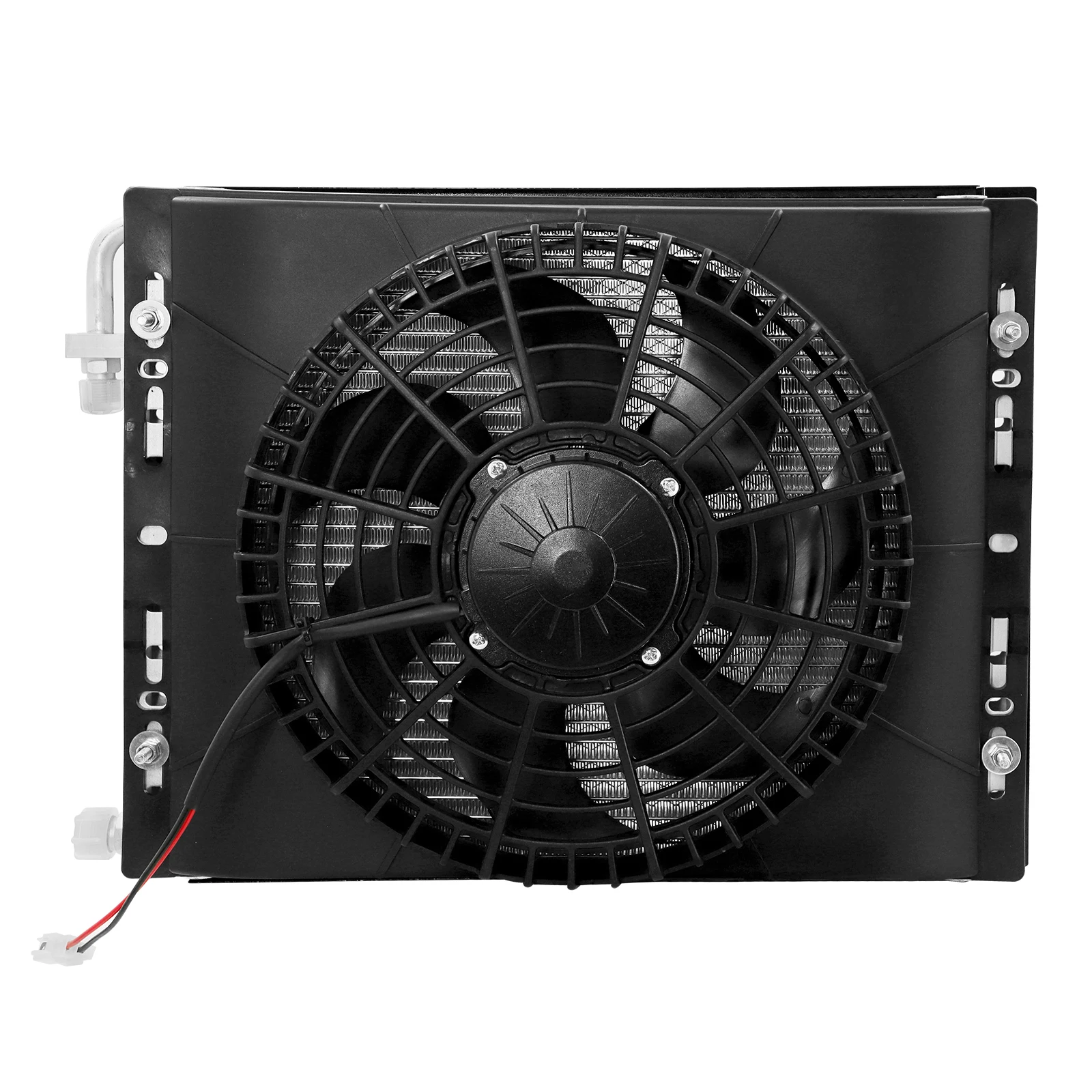 Universal 14''x18'' Condenser Radiator Cooling Fan Set 120W with Radiator Net for Vintage Car Hot Rod A/C Conditioner