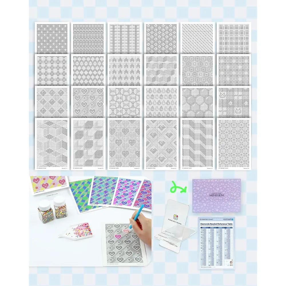 

24 дизайнерских карточек Diamond Freestyle для бисероплетения, пустые карточки Diamond Art 5x7 с клеем для квадратных точек, для взрослых, в стиле открытки