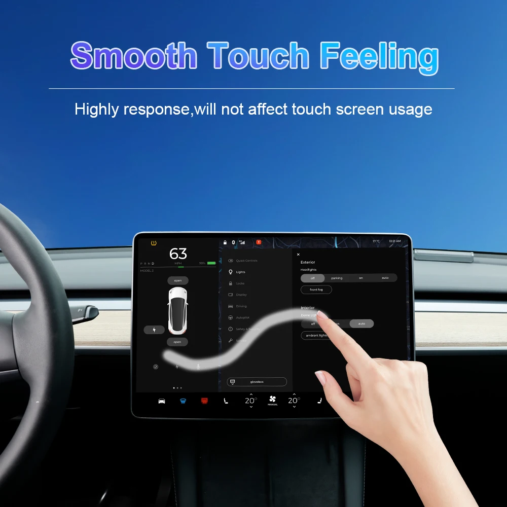 Tesla Model 3 Y Highland Juniper 2021-2025 HD 센터 제어 필름 보호용 IPENGEN 강화 유리 화면 보호기 썸네일 3