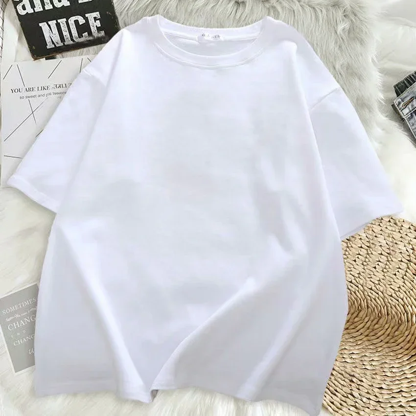 Korean T-shirt for Women Printing Fashion Street Creative Blow Fan Cat Men T-shirts Comfortable Short Sleeve Couple Clothes image 3