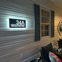 Personalized and Customizable LED House Number Address Sign Outdoor Waterproof Acrylic Plates Name Apartment Lighted Address