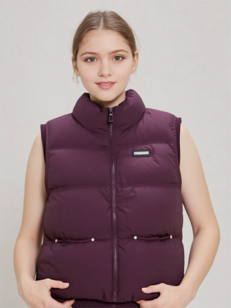 

Autumn Winter Casual Stand Collar Solid Puff Down Vest Female Zipper Warm Waistcoat Coat Women White Duck Down Sleeveless Vest