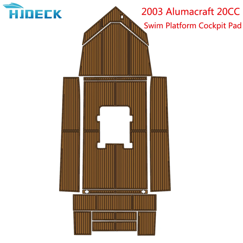 2003 Alumacraft 20CC Swim Platform Cockpit Pad Customizable EVA Foam Faux Teak Decking Sheet Boat Mat Boat Accessories Marine