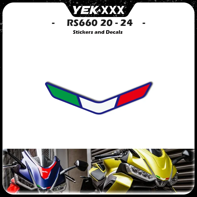 

Italian Flag Tricolor Sticker Decal For Aprilia RS660 RS 2021-2024 Front Fairing Shell - Head Decoration