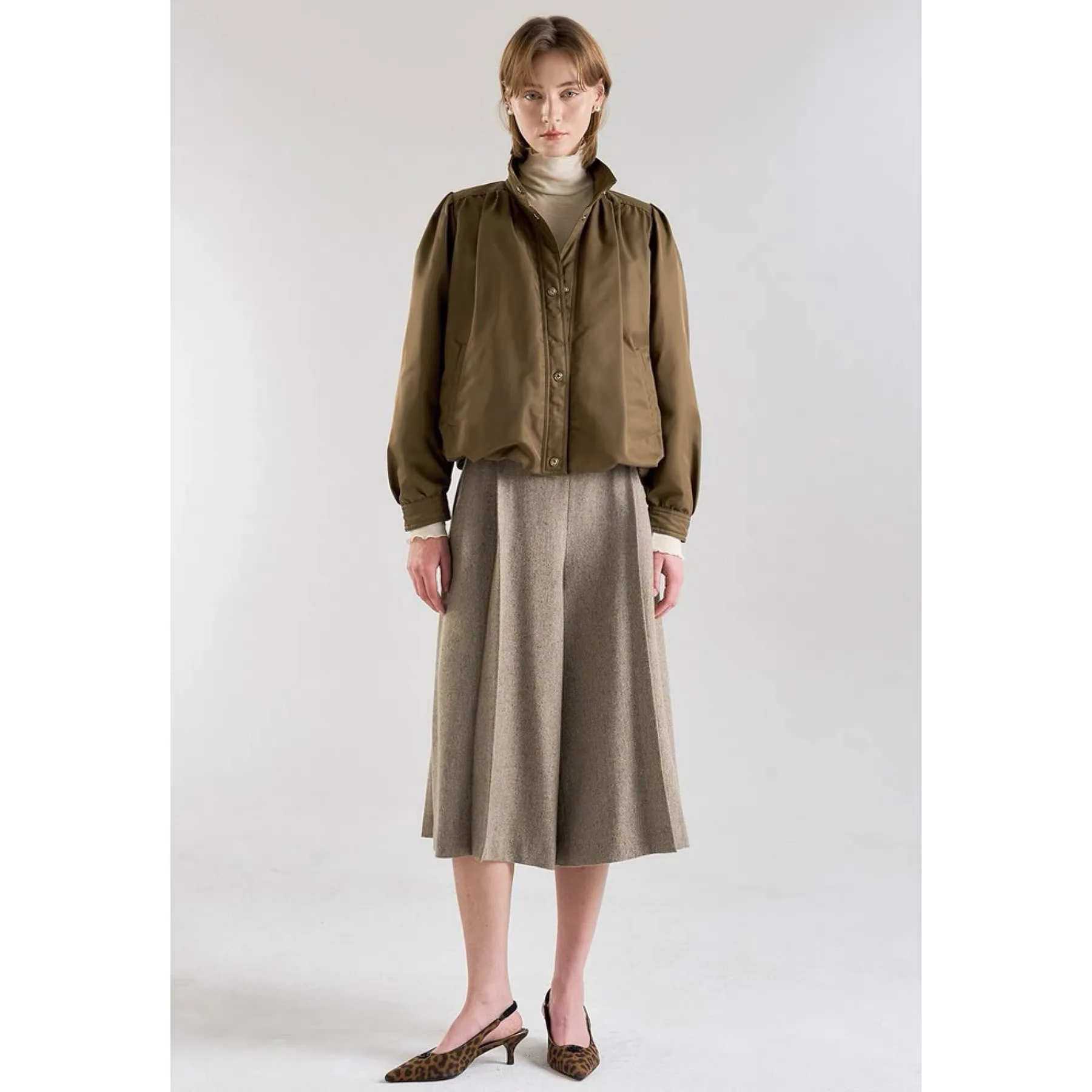 

Легкое плиссированное пальто Lemon Cheese LAN26 Spring с воротником-стойкой и длинными рукавами, универсальное, для повседневной носки, цветное