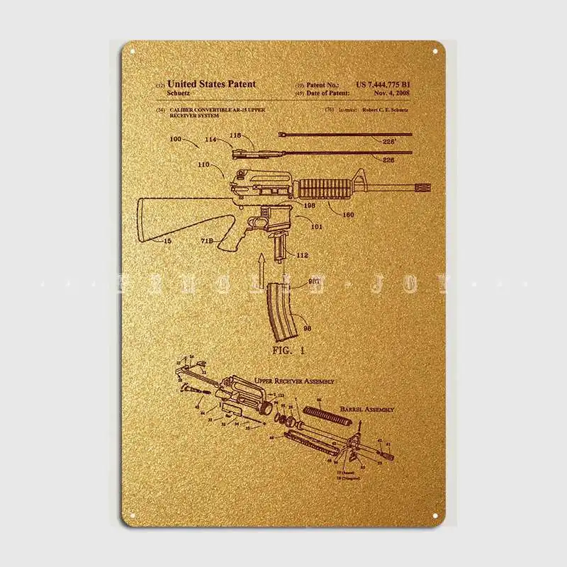 6 Ar15 Rifle Caliber Con Metal Plaque Poster Cinema Living Room Club Bar Printing Wall Decor Tin Sign Poster