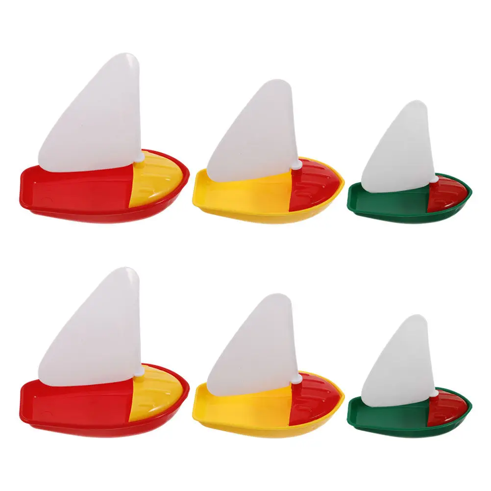 6-teiliges Kinder-Wasserfahrzeug-Set: Lebendige schwimmende Segelboote für Bad, Pool, Strand und Outdoor-Spiele – Wasserspielzeug für Kinder
