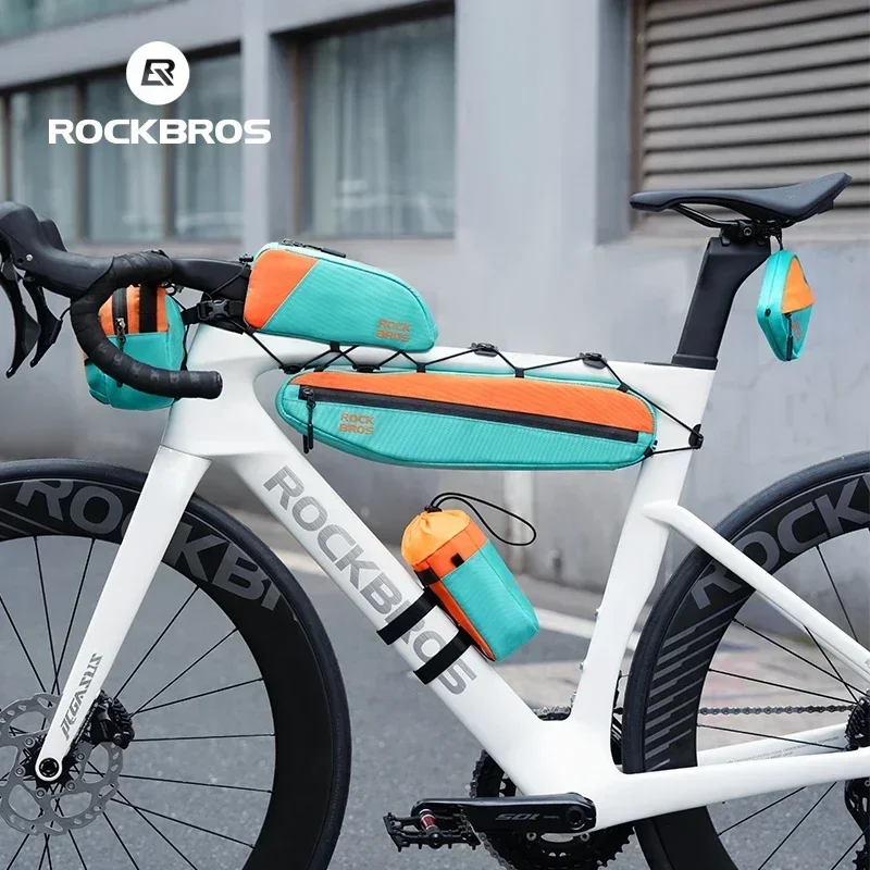 ROCKBROS Bike Bag Combo Polyester Front Bags Triangle Tube Saddle Pouch Bicycle Long-Distance Travel 1/2/3/4/5pcs Set Available