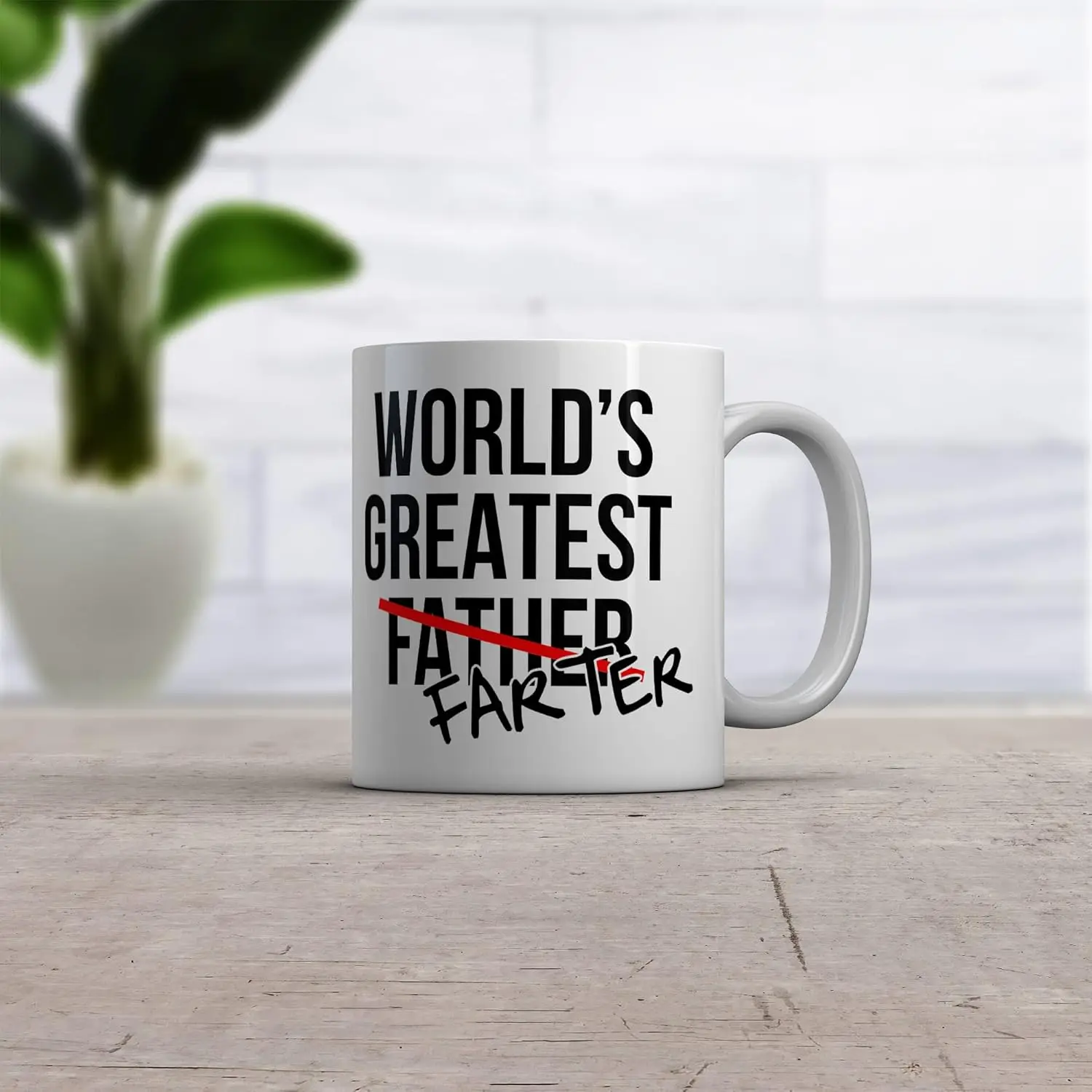 Crazy Dog T-Shirts Worlds Greatest Farter I Mean Father Funny Father's Day Ceramic Coffee Drinking Mug - 11oz