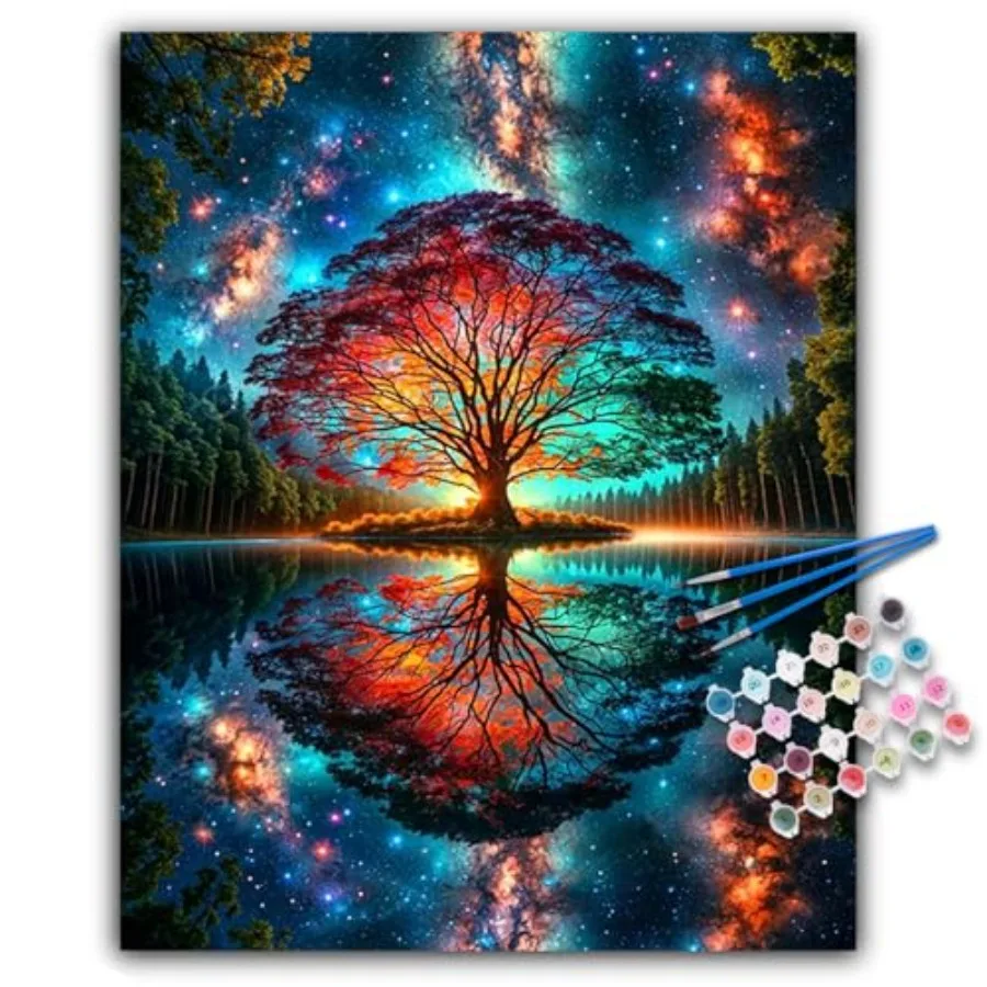

Paint by Numbers Kit for Adults - Tree of Life Acrylic Adult Paint by Number Kits on Canvas for Beginner, Tree of Life DIY Oil