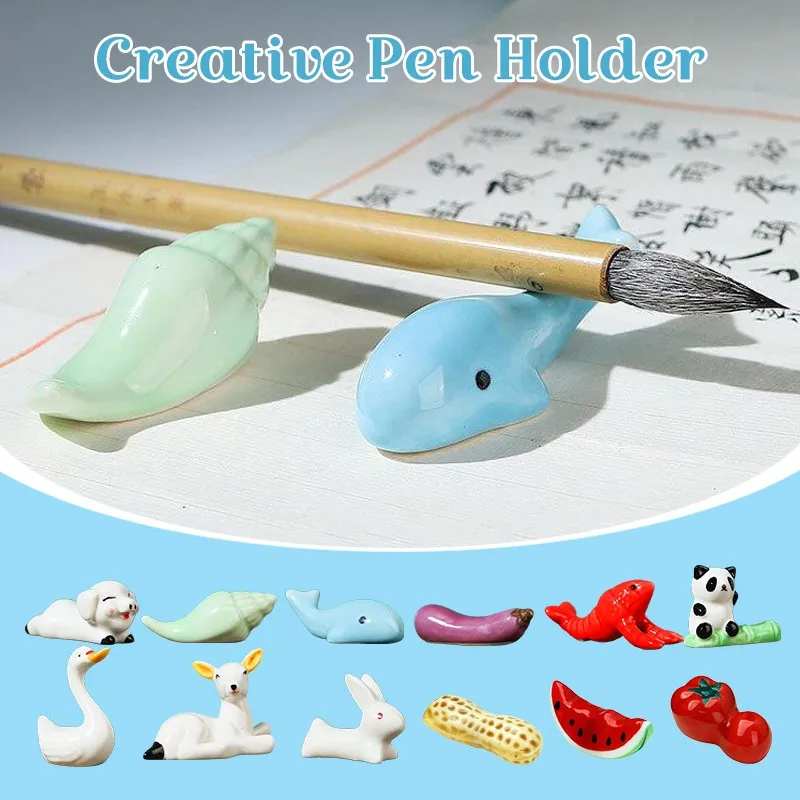 

Ceramic Writing Brush Holder Chinese Calligraphy Pen Holder Pen Rest For Watercolor Ink Painting Calligraphy Office Supplies