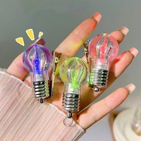 Bulb Shape Luminous Hairpin Funny Dancing Party Headwear Lighted Hair Clips with Battery Electric Bulb Hairpins