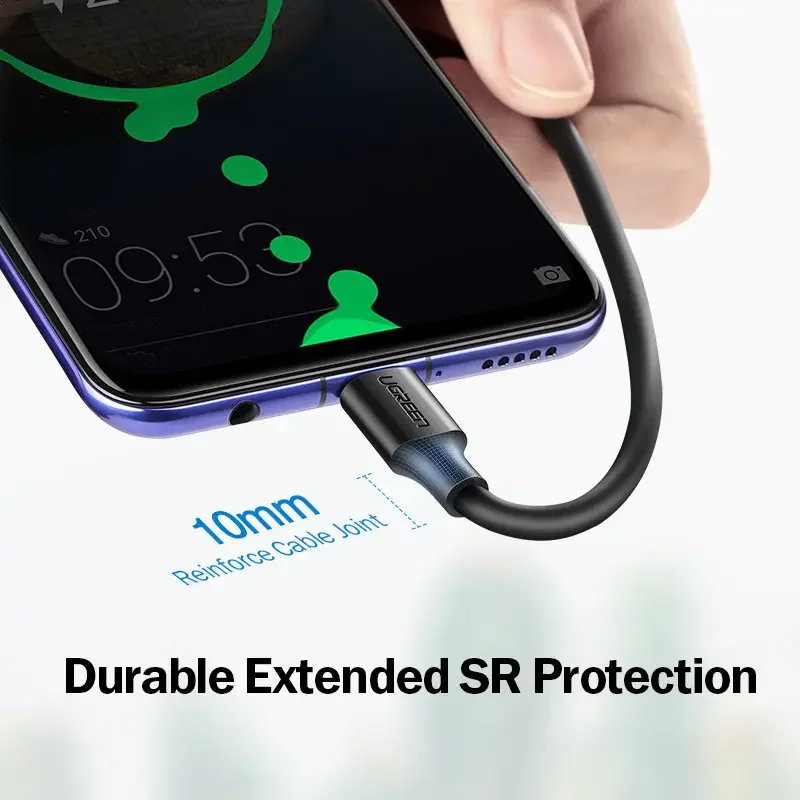 UGREEN USB Type-C ケーブル 3A 急速充電 USB-A - USB-C 充電器 PVC コード ホワイト