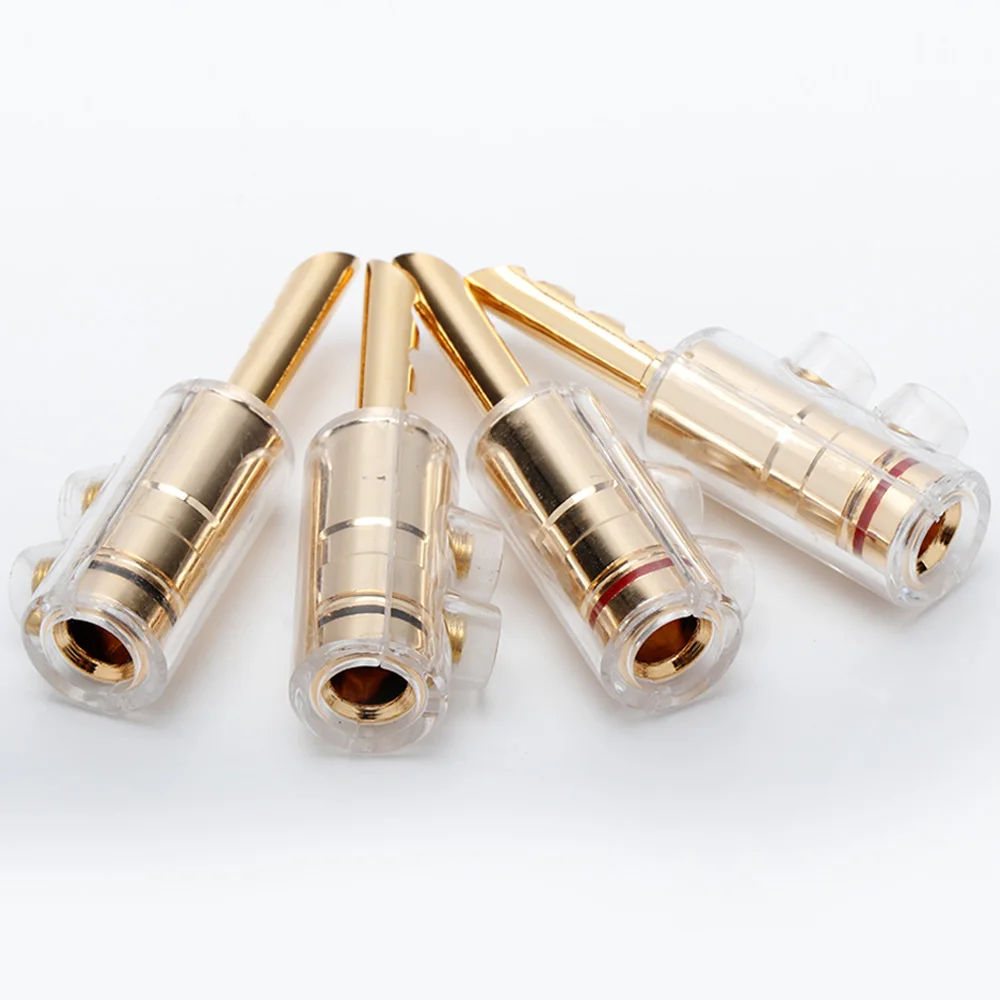 4PCS BFA banana connector plugs 5mm for Hifi audio AMP CD player Speaker cable 24k Gold plated