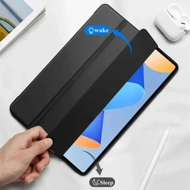 For Huawei Honor Pad 9 Case 2024 HEY2-W09 HEY2-W19 12.1 inch Magnetic Trifold PU Leaher Soft Back Stand Tablet Cover Funda Coque