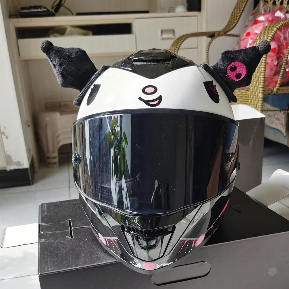 Sanrio Kuromi Helmet Full Face Racing Helmets Offroad Motorcycle Helmet Motorbike Kawaii Helmets Gift