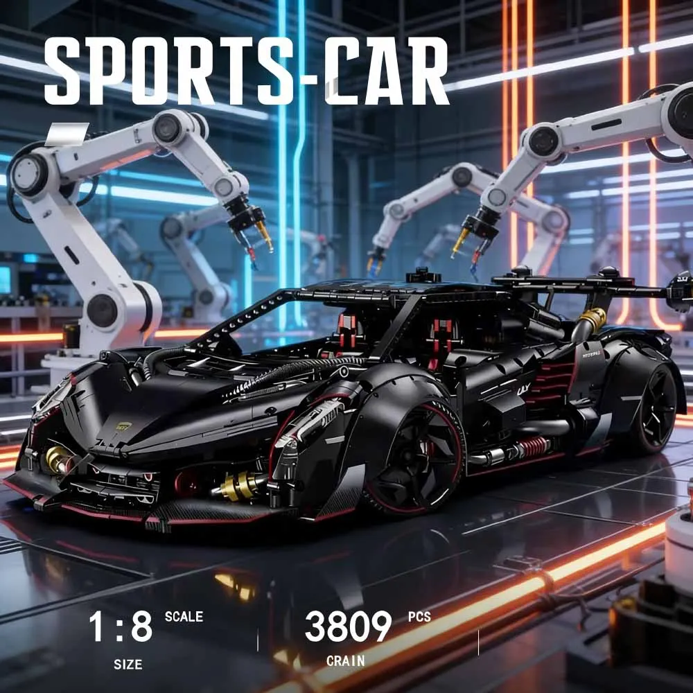 

MOC Techinic building blocks 1:8 High-tech audlt Lambo Black sport car Collection Educational Puzzle Kids Adult Toys Gifts