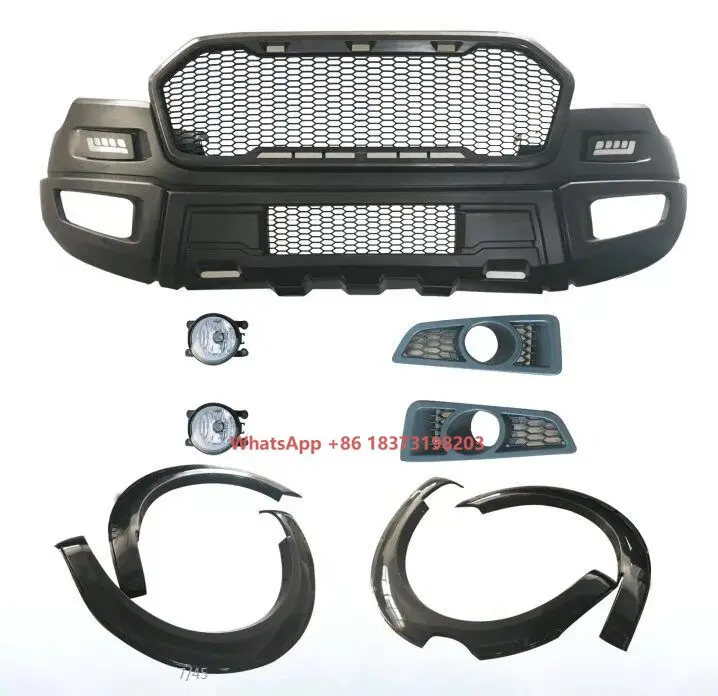 

Newest Off-Road Parts Front Car Bumpers With Led Lights ABS Black Body Kits for Ranger 2016-2017