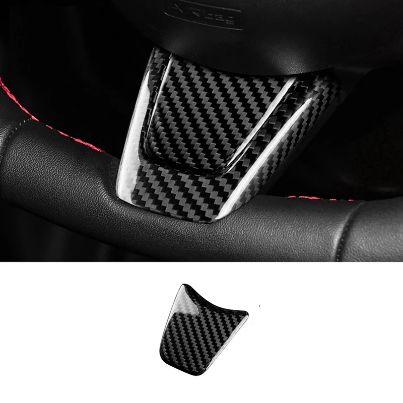 Real Hard Carbon Fiber Sticker Car Steering Wheel Cover Trim Accessories For Fiat 500 Abarth 595 2012 2013 2014 2015 Accessories