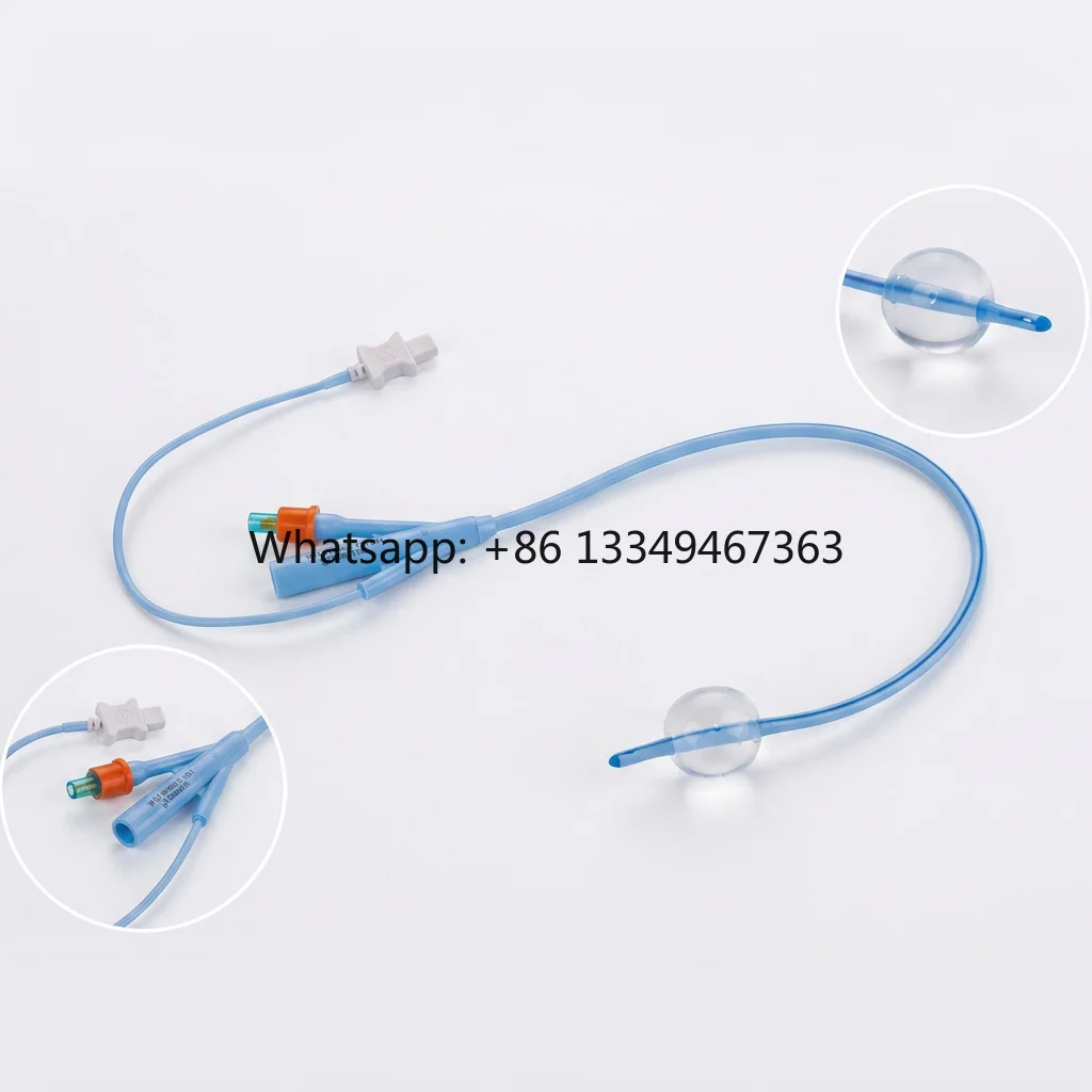 Silicone Urinary  Catheter with Temperature Sensor Probe Round Tipped for Temperature Monitoring Urethral Use