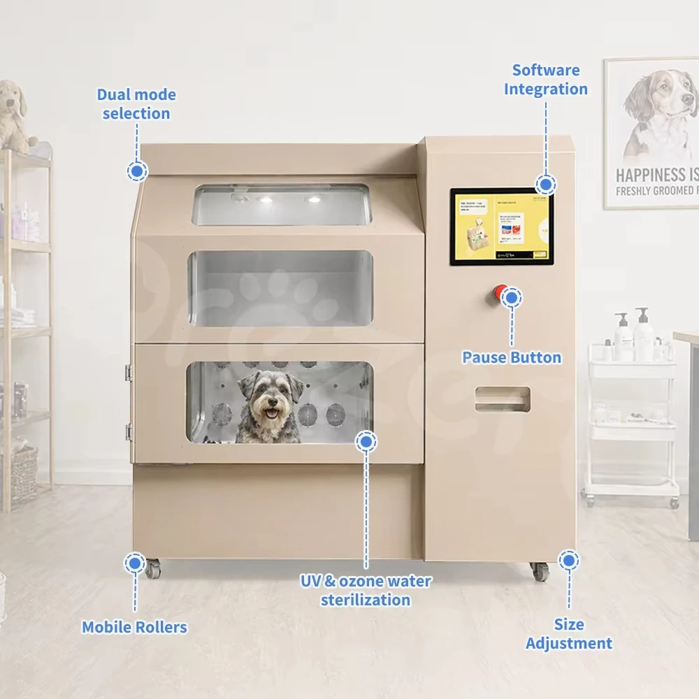 High Performance Dual Mode Pet Grooming Machine Anti Corrosion Durable Structure Grooming Facility