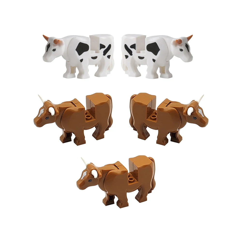 1pcs MOC Animal Cow Building Blocks Scene Buffalo Model DIY Assembly Farm Pastoral Building Scene Children's Toy Gift