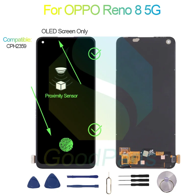 Dla OPPO Reno 8 5G Wymiana wyświetlacza 2400 * 1080 CPH2359 Reno 8 5G LCD Touch Digitizer — zdjęcie 7