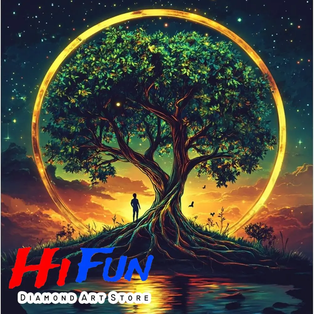 

Diy Full Mosaic Art Diamond Painting Yggdrasil The World Tree of Knowledge New Collection 2026 Embroidery Nordic Wall Decor