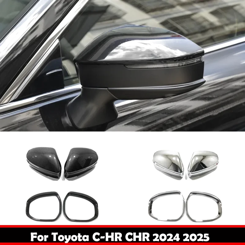 

For Toyota CHR C-HR 2024 2025 ABS Rear View Mirror Side Door Mirror Rain Eyebrow Cover visor Cap Cover Exterior Accessories