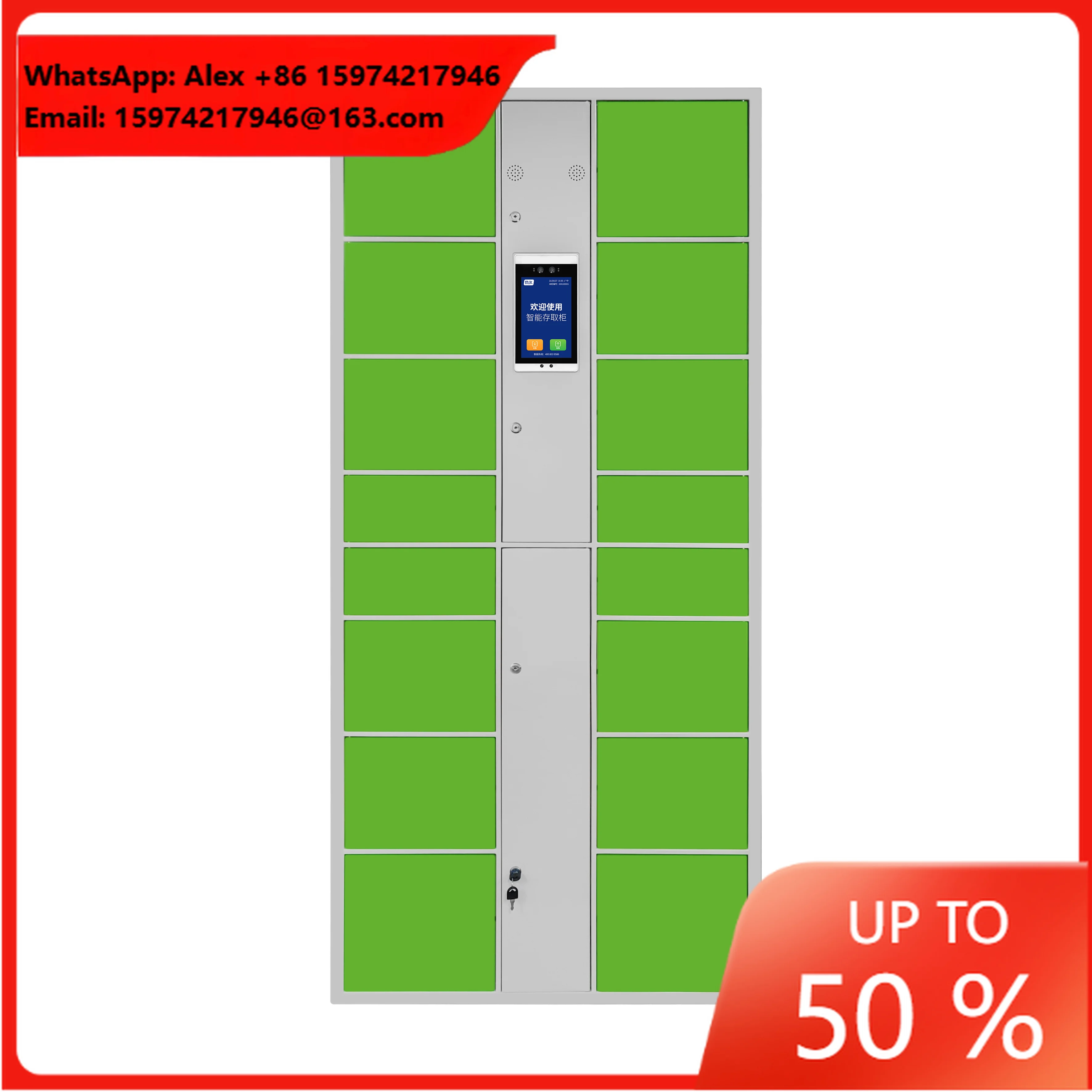 MJK Smart Parcel Locker With Electronic Lock Waterproof 8 Inch LCD Touch Screen For Self Deposit & Pickup Saving Manual Time