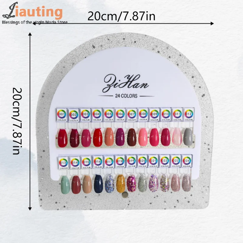แผ่นสีอะคริลิคสำหรับทำเล็บ 24 สี พรีเมียม พร้อมแม่เหล็ก แผ่นโชว์สีเล็บ พร้อมสติกเกอร์ตัวเลข สำหรับร้านทำเล็บ