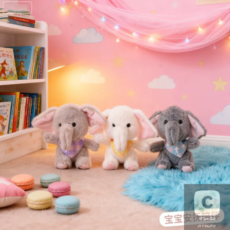 Adorable Cartoon Elephant Plush Keyring; Stuffed Animal Doll Key Holder; Soft Toy Bag Pendant and Backpack Decor