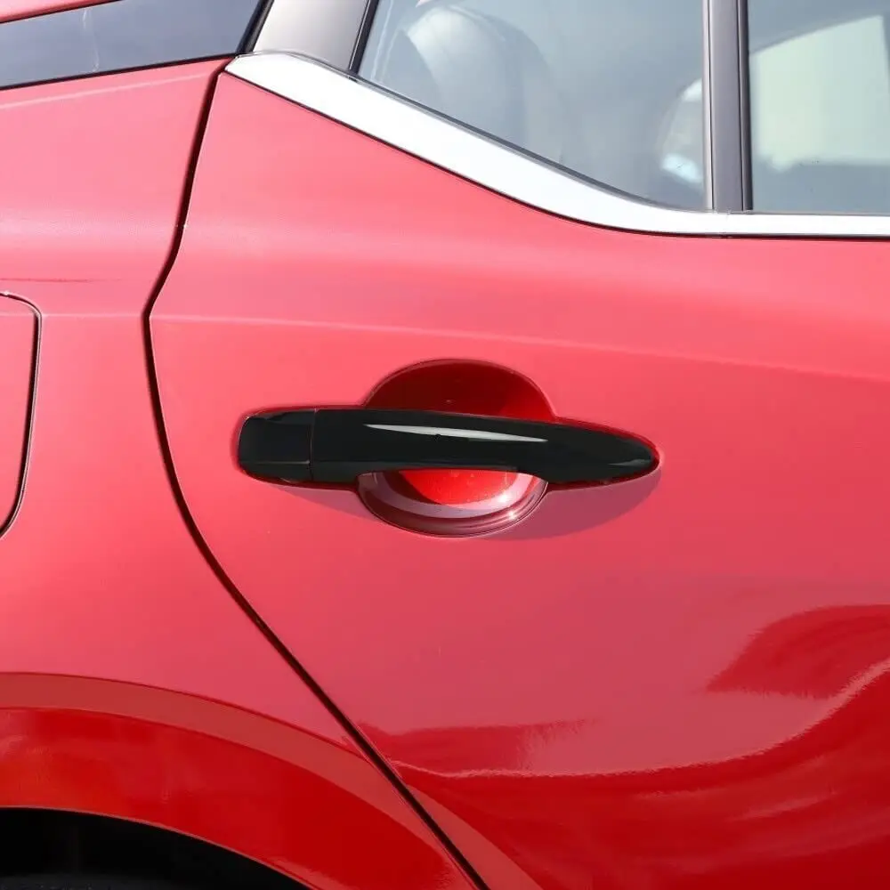 4 قطعة غطاء مقبض الباب الخارجي للسيارة مع ثقب المفتاح الذكي أسود لامع لنيسان ألتيما سنترا 2019 2020 2021 2022 2023 2024 #5