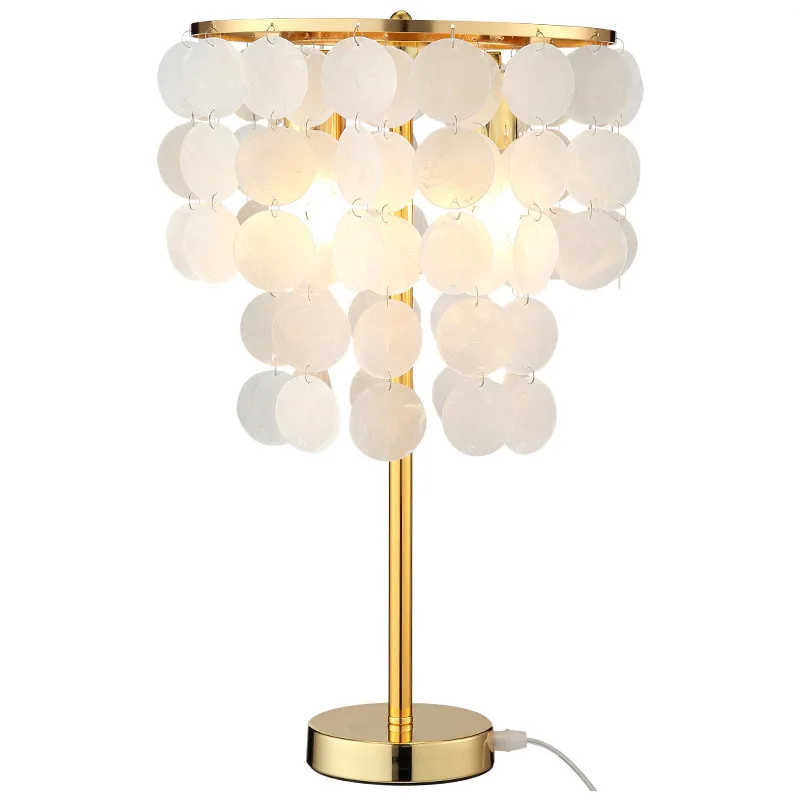 

Nordic desk lamp, bedroom shell bedside lamp, warm
