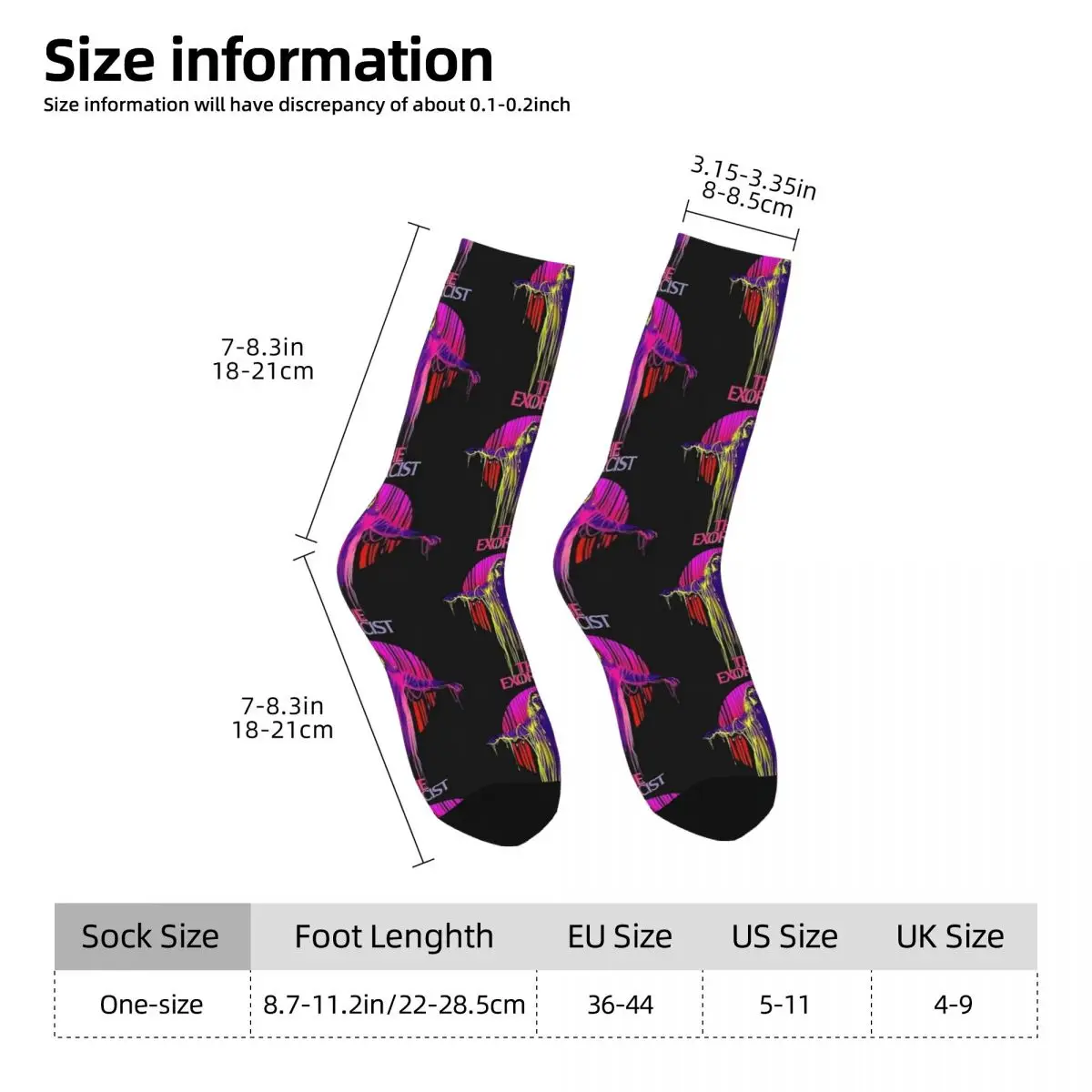 The Exorcis Socks calze autunnali calze morbide e traspiranti da uomo moderne calze antiscivolo da Skateboard stampate