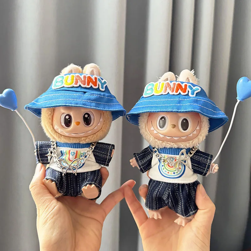 

Mini 17cm Labubu Doll Outfits Designer Luxury Labubu Doll Clothes Cute Anime Plush Toys Fashion Labubu Clothes Accessories Set