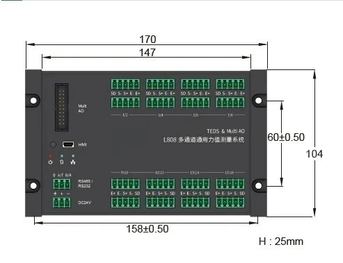 L808 16 Channel Digital Force Sensors and Load Cells 24-Bit Precision   Signal Transmitter EtherCAT Modbus Communication